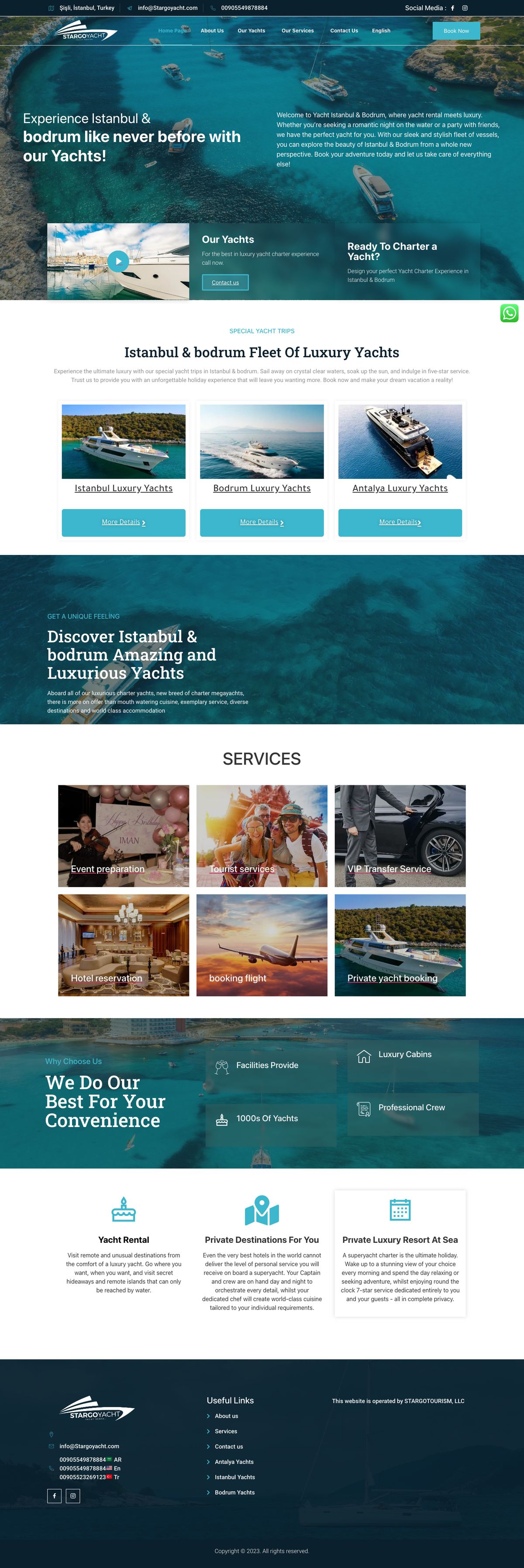 Stargo Yacht — تأجير يخوت وجولات بحرية — تركيا